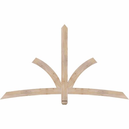 Ekena Millwork Davenport Smooth Timber Gable Bracket, Douglas Fir, 72"W x 42"H x 1 1/2"D x 3 1/2"F, 14/12 Pitch GBW072X42X0204DAV00SDF